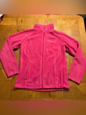 Columbia Pink Full Zip Fleece Jacket Women’s Size Large